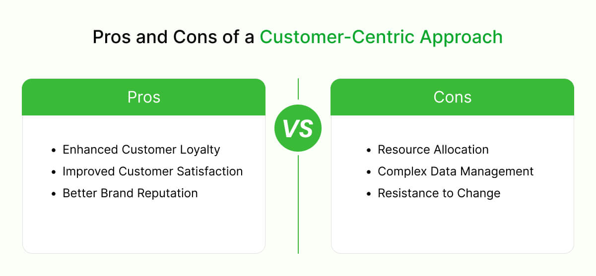 pros and cons of customer centric